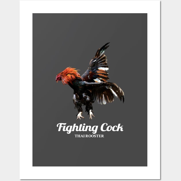 Fighting Rooster Wall Art by KewaleeTee